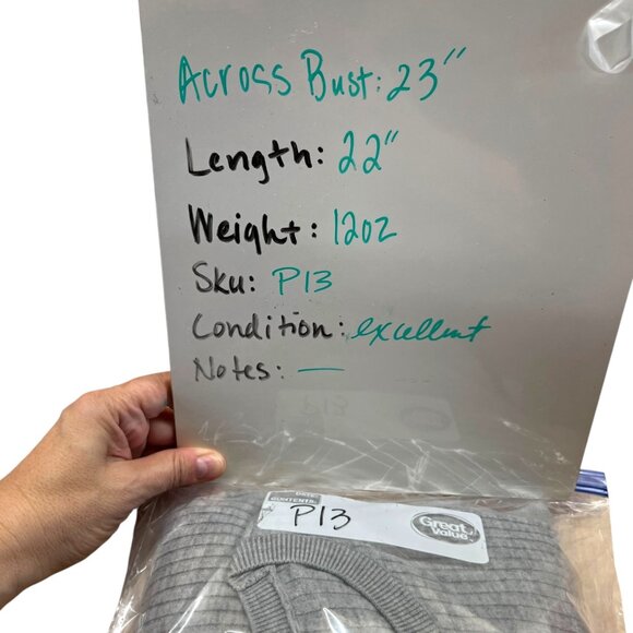 Eileen Fisher Gray Ribbed Wool Blend Sweater Size Medium - Picture 11 of 11